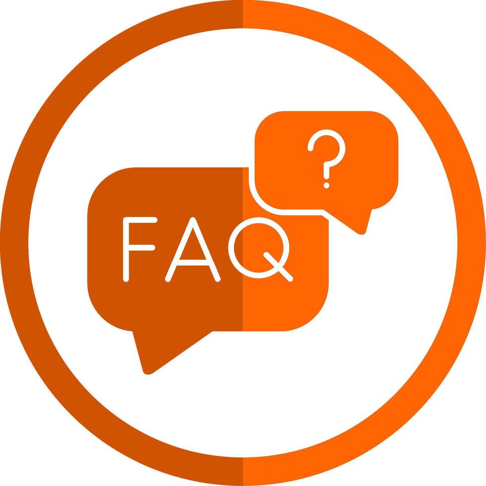 Faq Glyph Orange Circle Icon vector