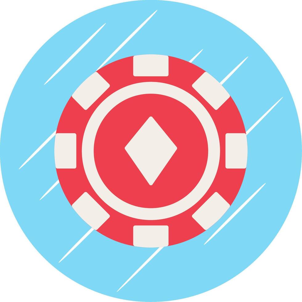 póker chip plano azul circulo icono vector