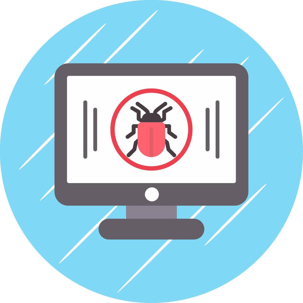 Malware Flat Blue Circle Icon vector