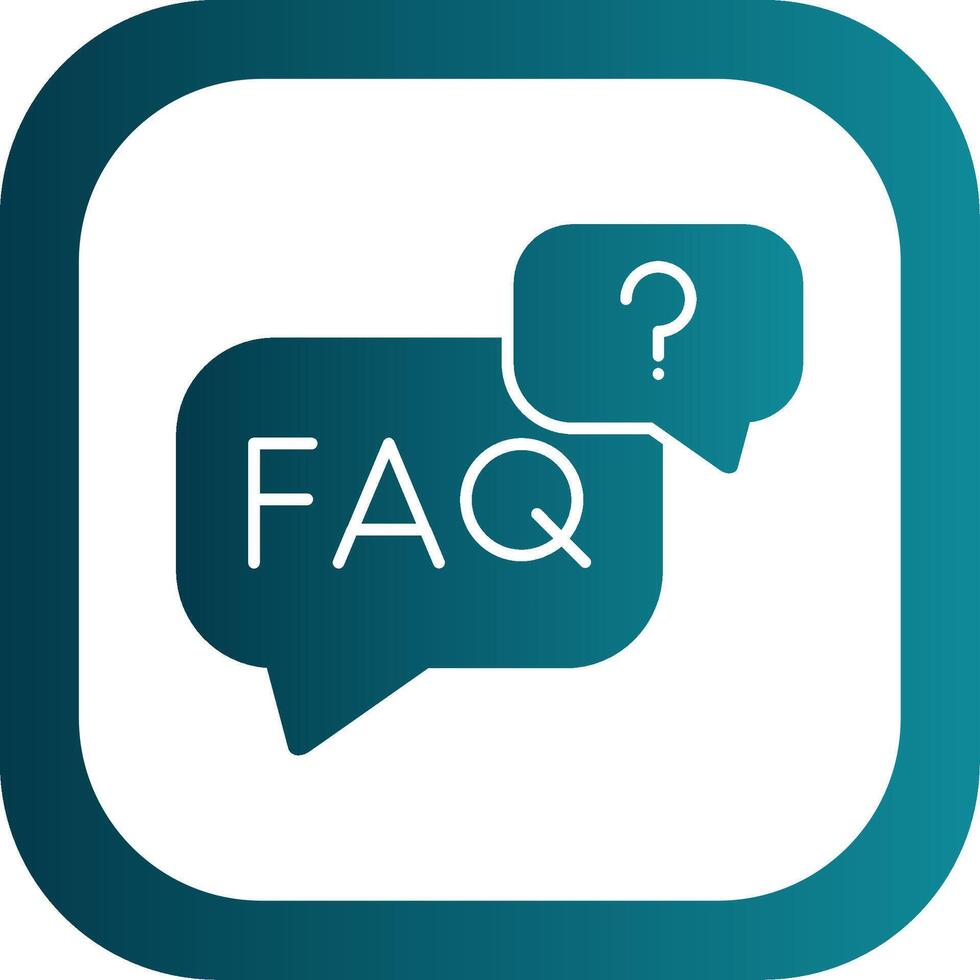 Faq Glyph Gradient Round Corner Icon vector