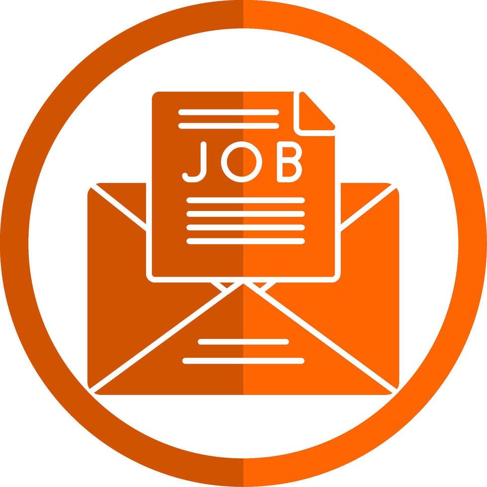 Job Offer Glyph Orange Circle Icon vector