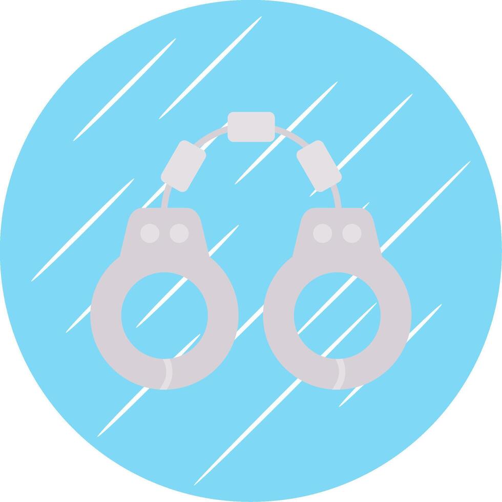 Handcuffs Flat Blue Circle Icon vector