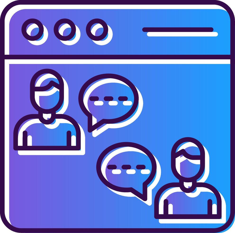 Online Chat Gradient Filled Icon vector