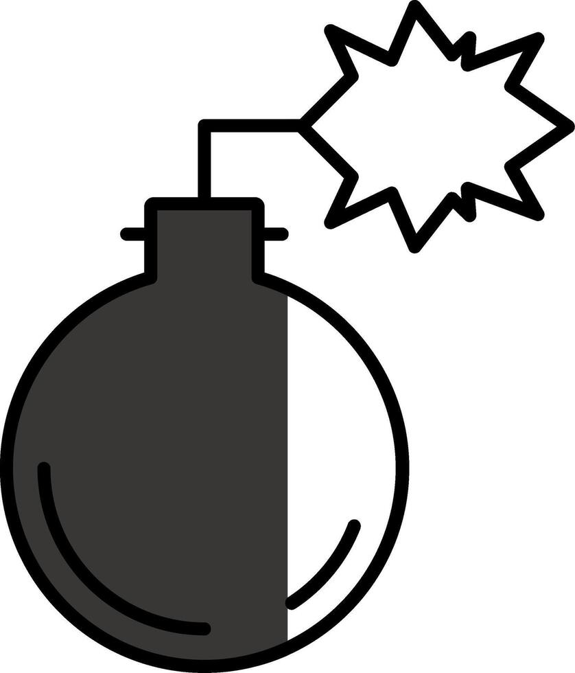 Bomb Filled Half Cut Icon vector