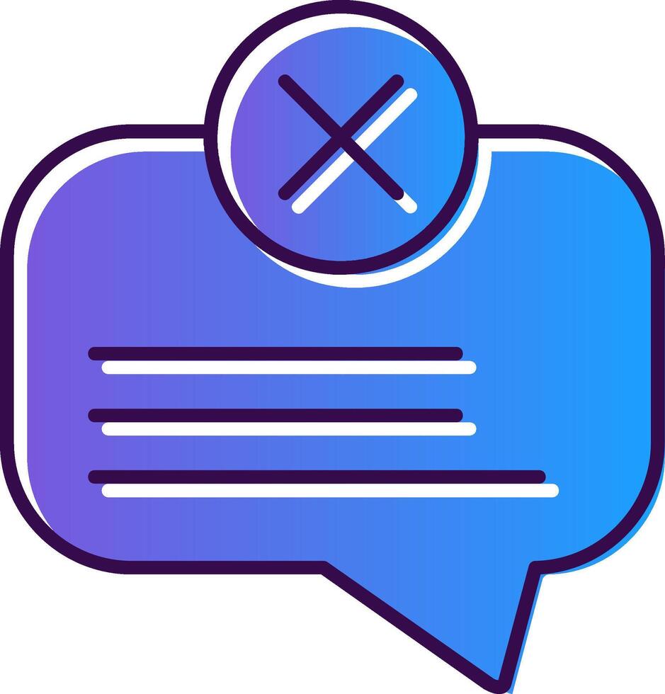 No Message Gradient Filled Icon vector