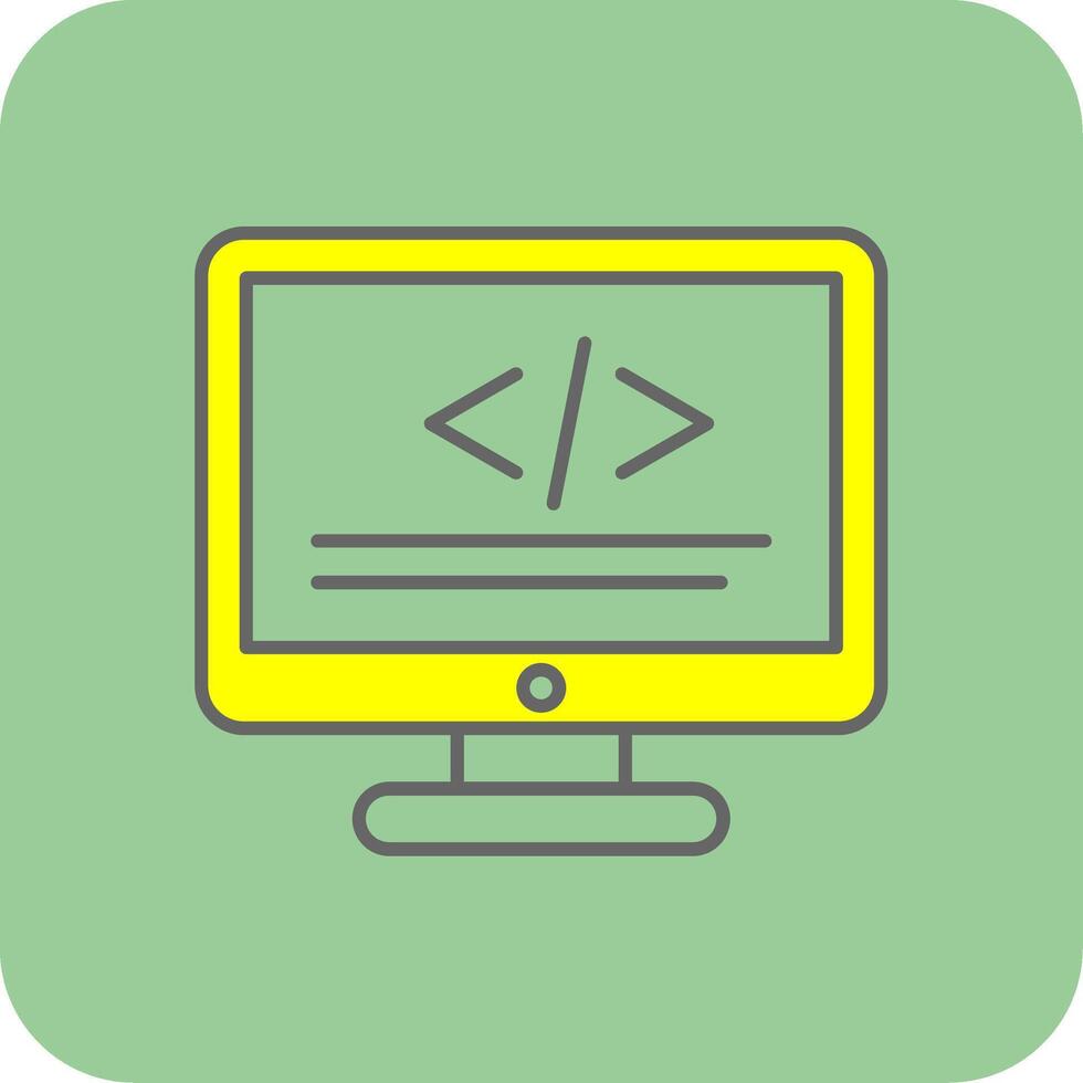 Programming Filled Yellow Icon vector