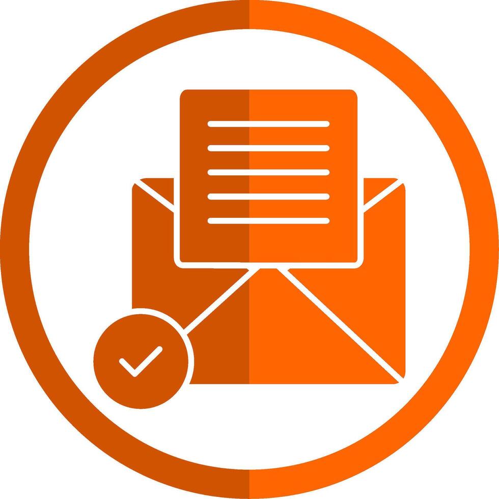 Open Email Glyph Orange Circle Icon vector