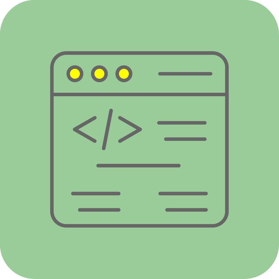 Web Coding Filled Yellow Icon vector