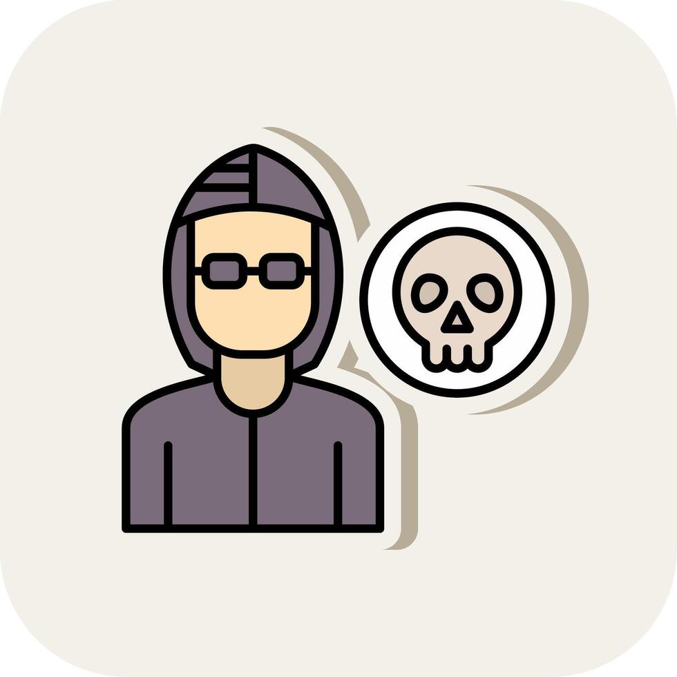 Robber Line Filled White Shadow Icon vector