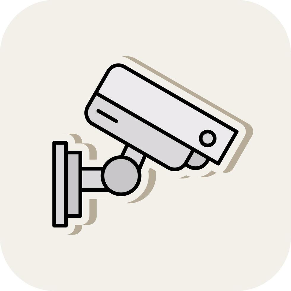 Security Camera Line Filled White Shadow Icon vector