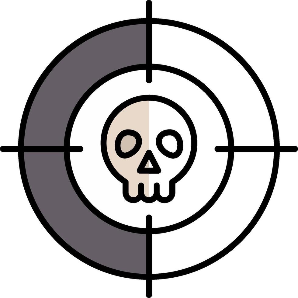 Targeted Filled Half Cut Icon vector
