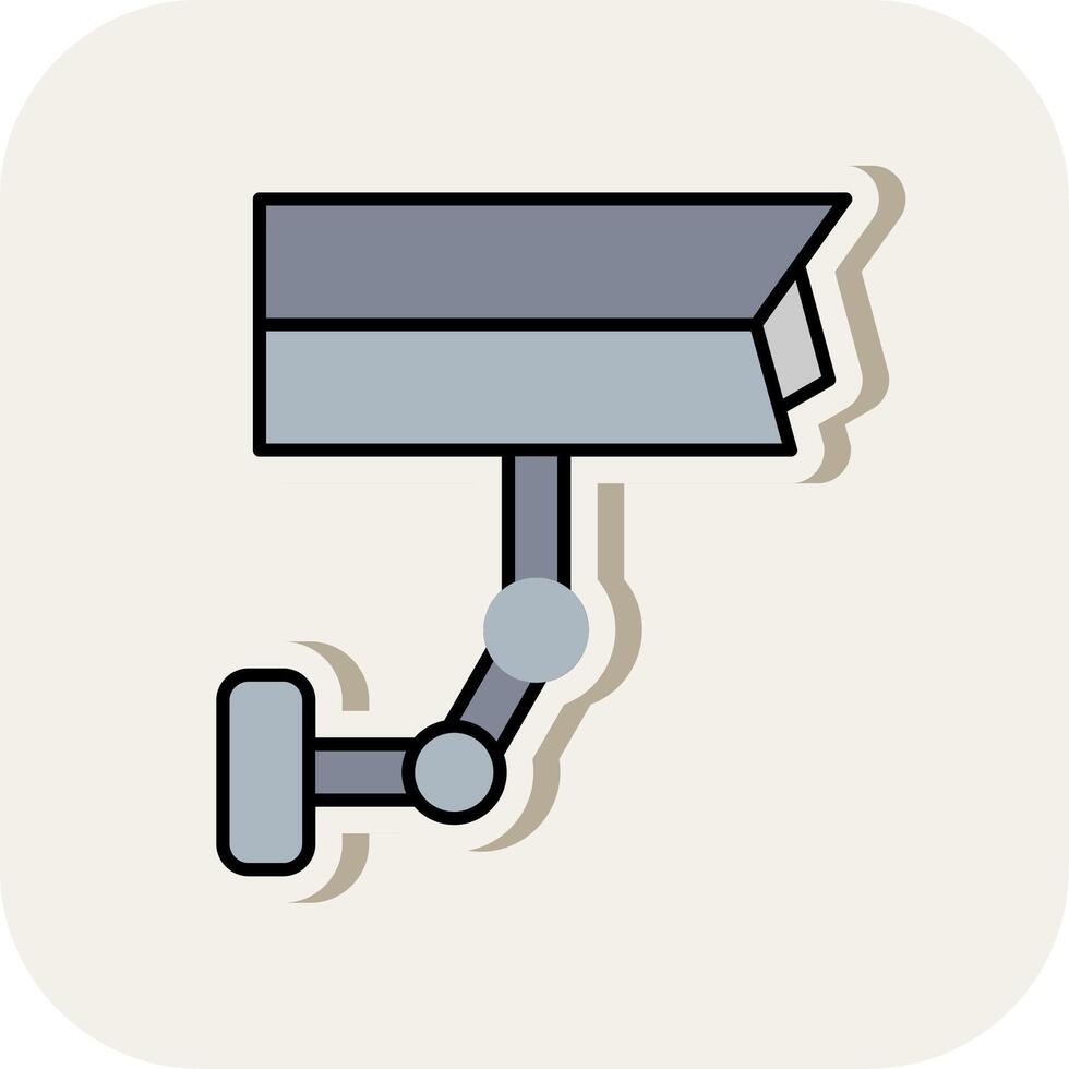 Cctv Line Filled White Shadow Icon vector