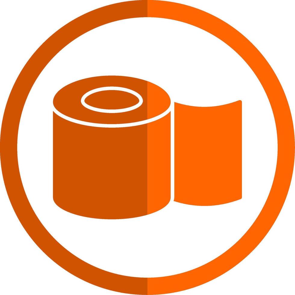 pañuelo de papel rodar glifo naranja circulo icono vector