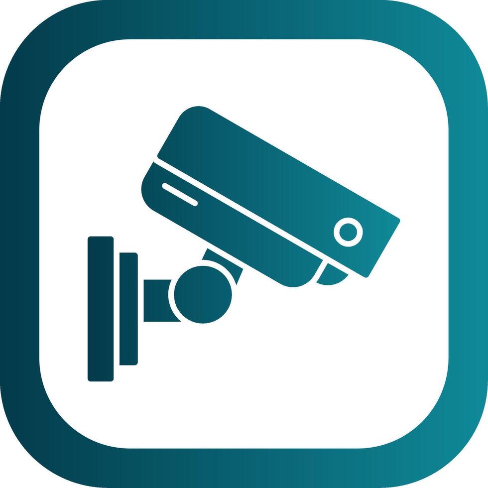 Security Camera Glyph Gradient Round Corner Icon vector