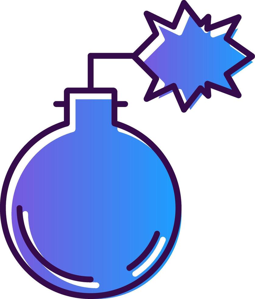 Bomb Gradient Filled Icon vector