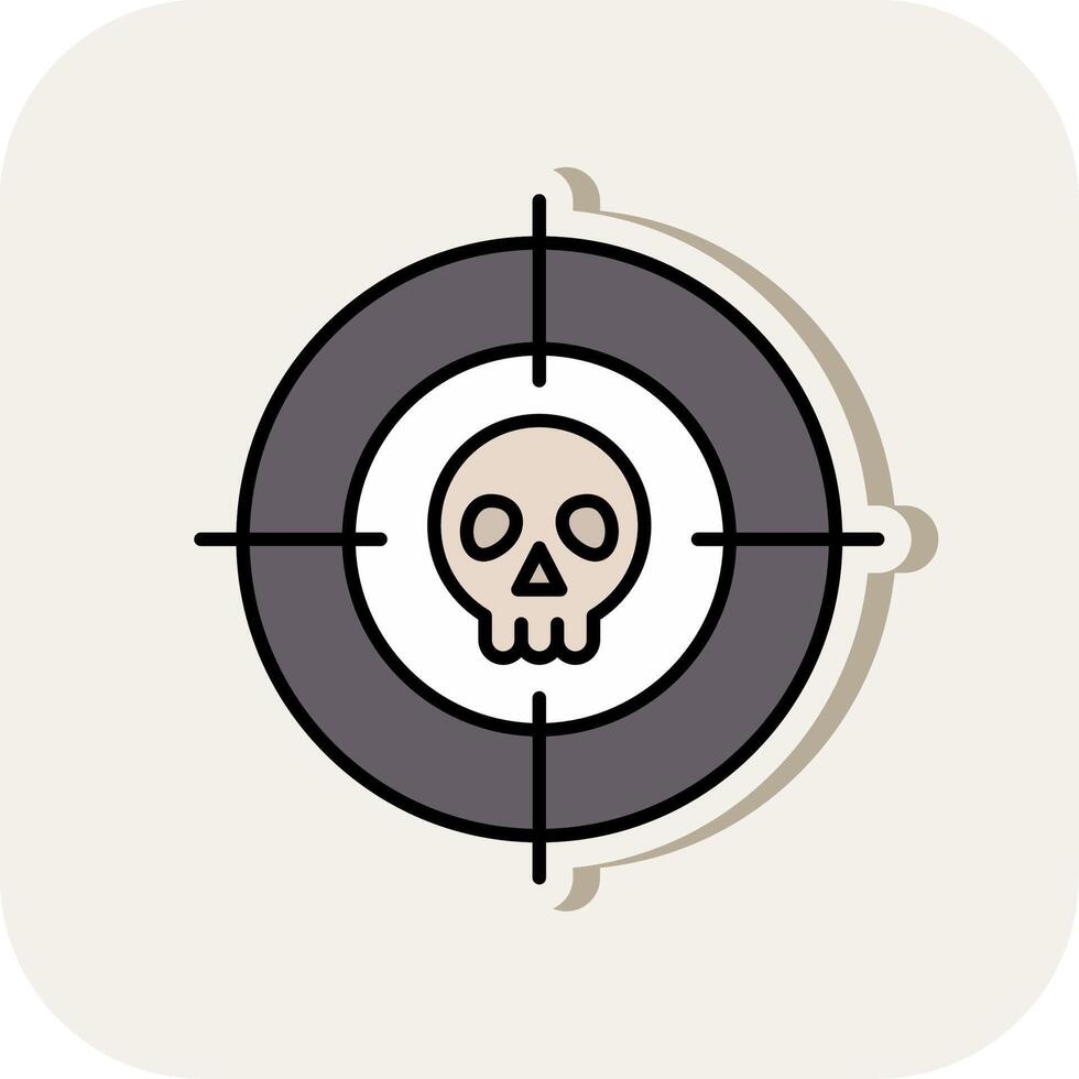 Targeted Line Filled White Shadow Icon vector