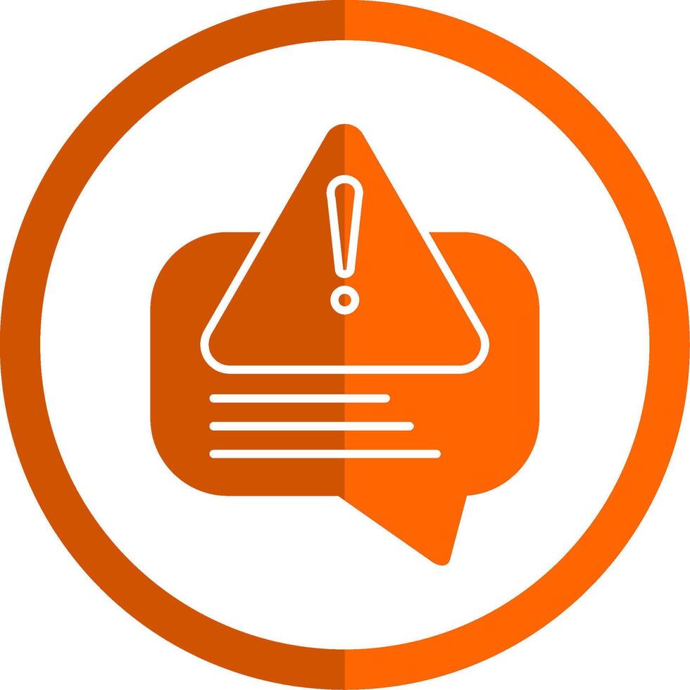 Error Message Glyph Orange Circle Icon vector