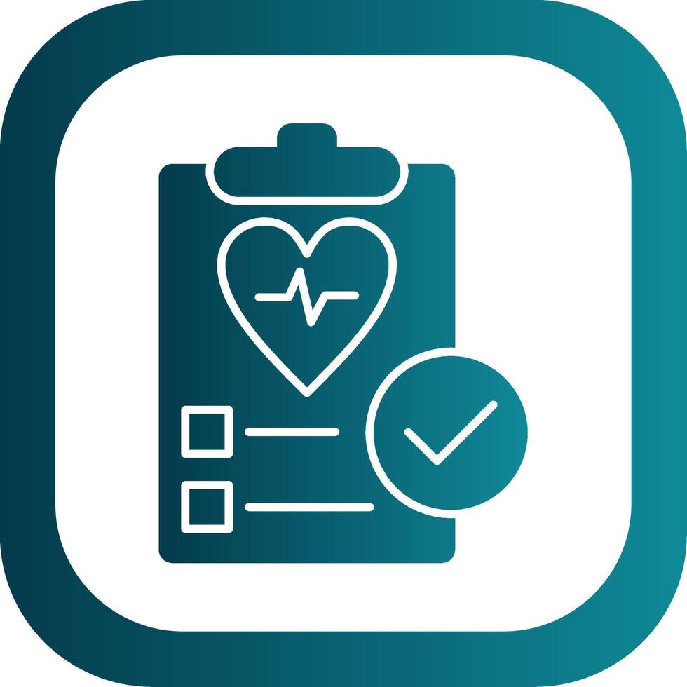 Health Check Glyph Gradient Round Corner Icon vector