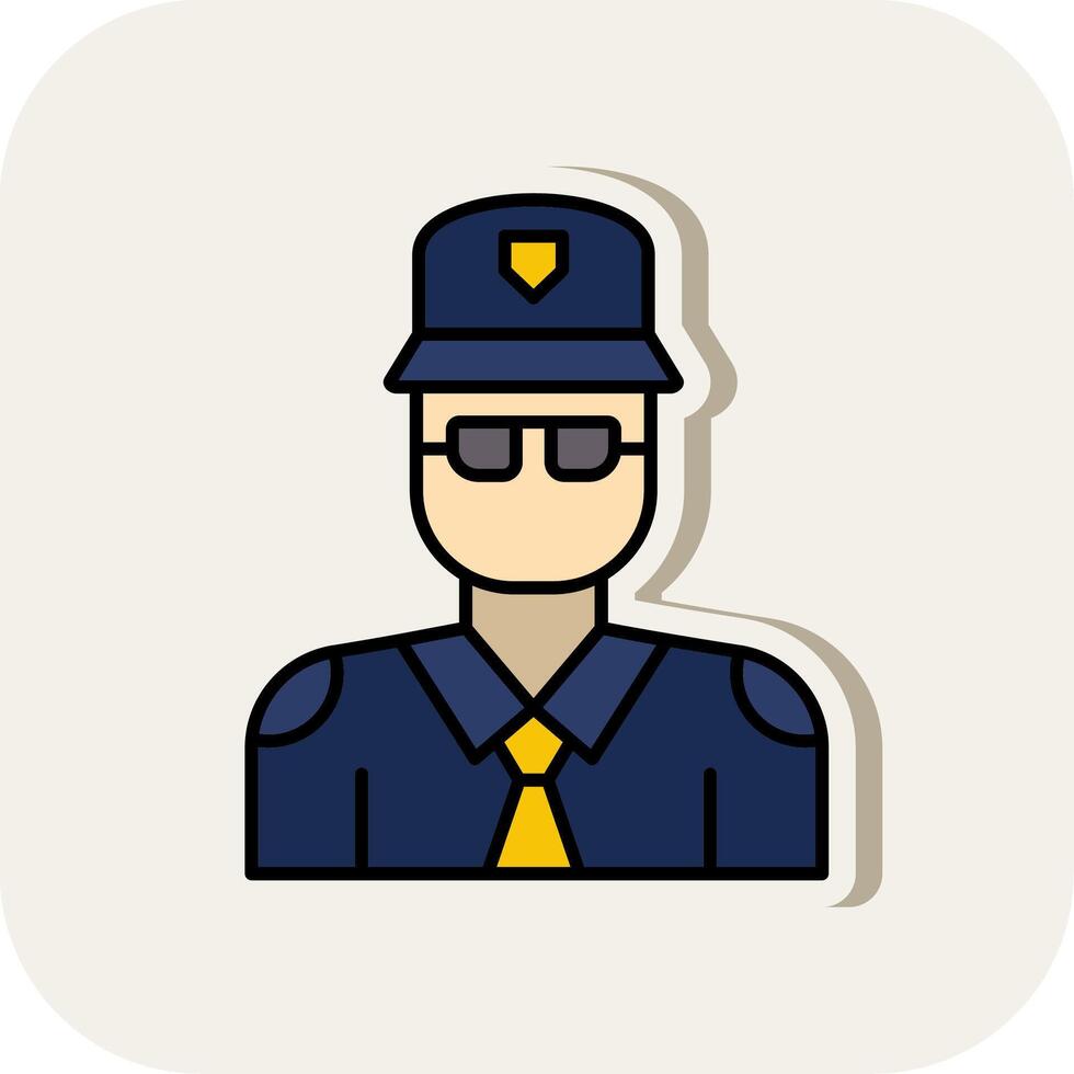 Police Line Filled White Shadow Icon vector