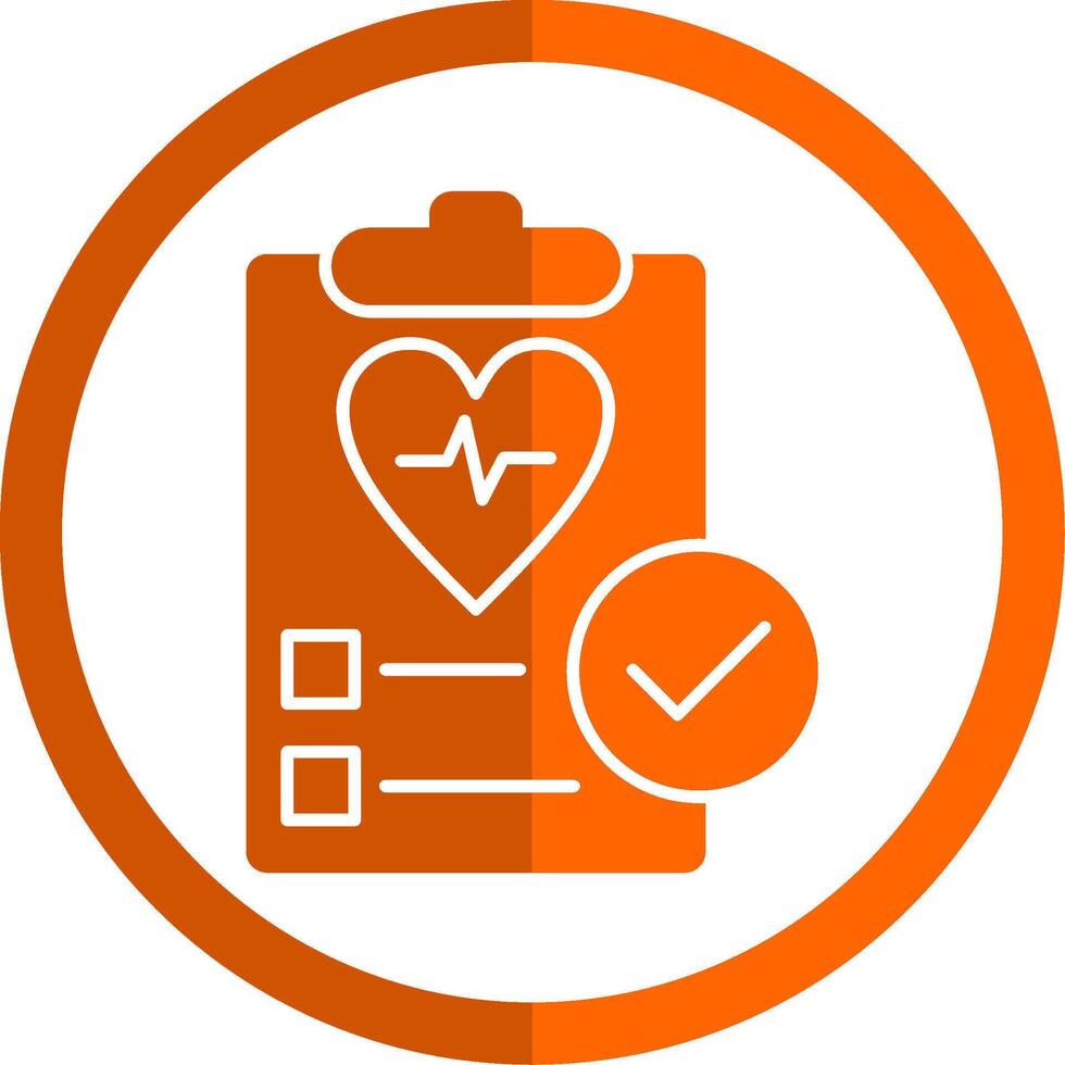 Health Check Glyph Orange Circle Icon vector