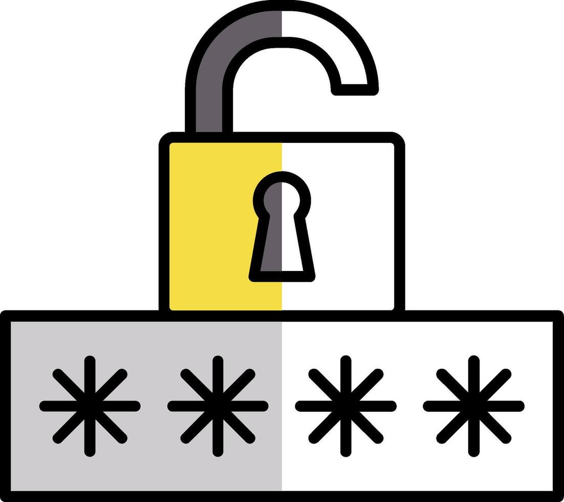 Broken Password Filled Half Cut Icon vector