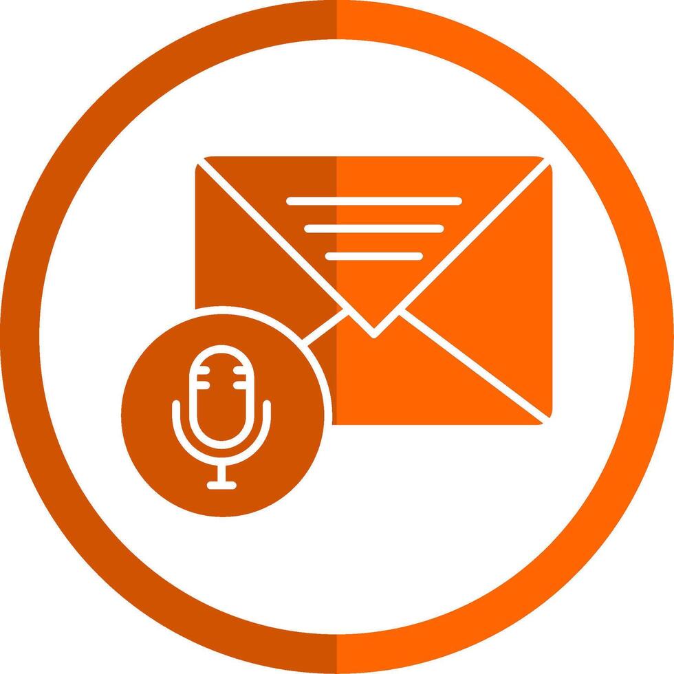 Audio Message Glyph Orange Circle Icon vector