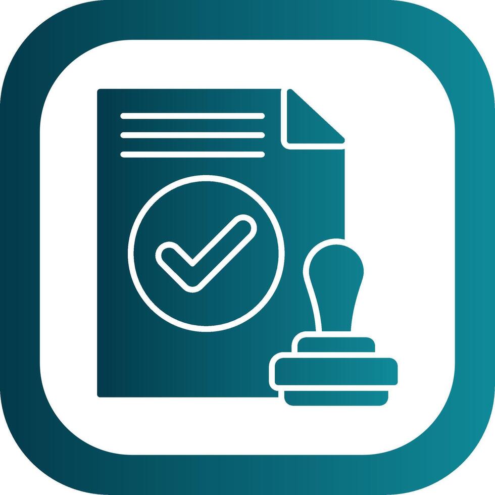 Approval Glyph Gradient Round Corner Icon vector