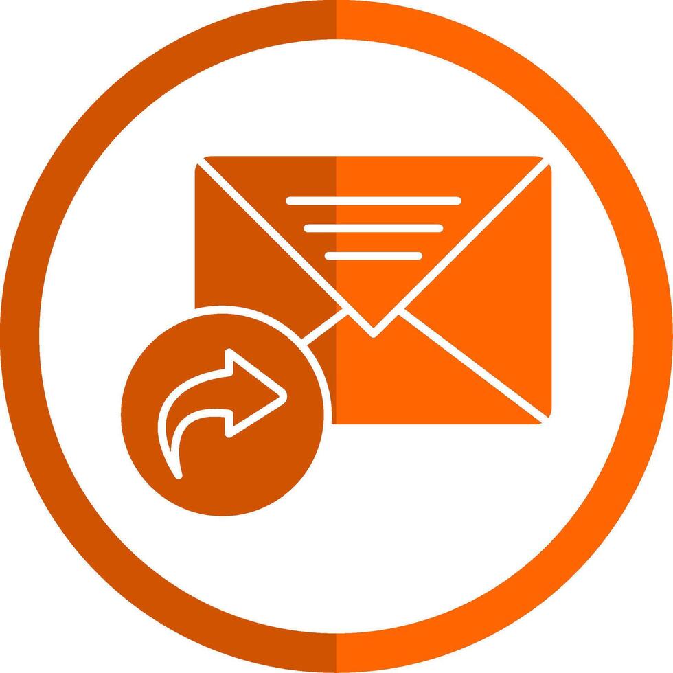 Forward Message Glyph Orange Circle Icon vector