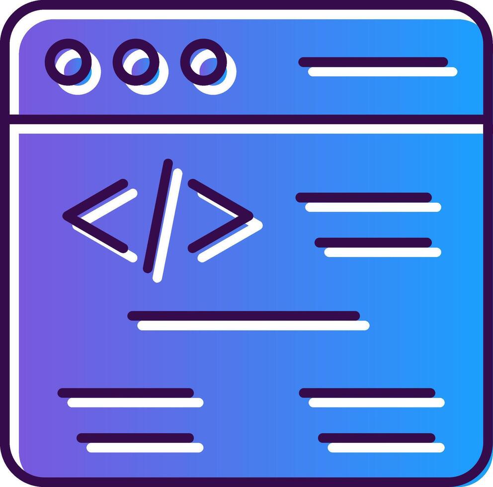 Web Coding Gradient Filled Icon vector