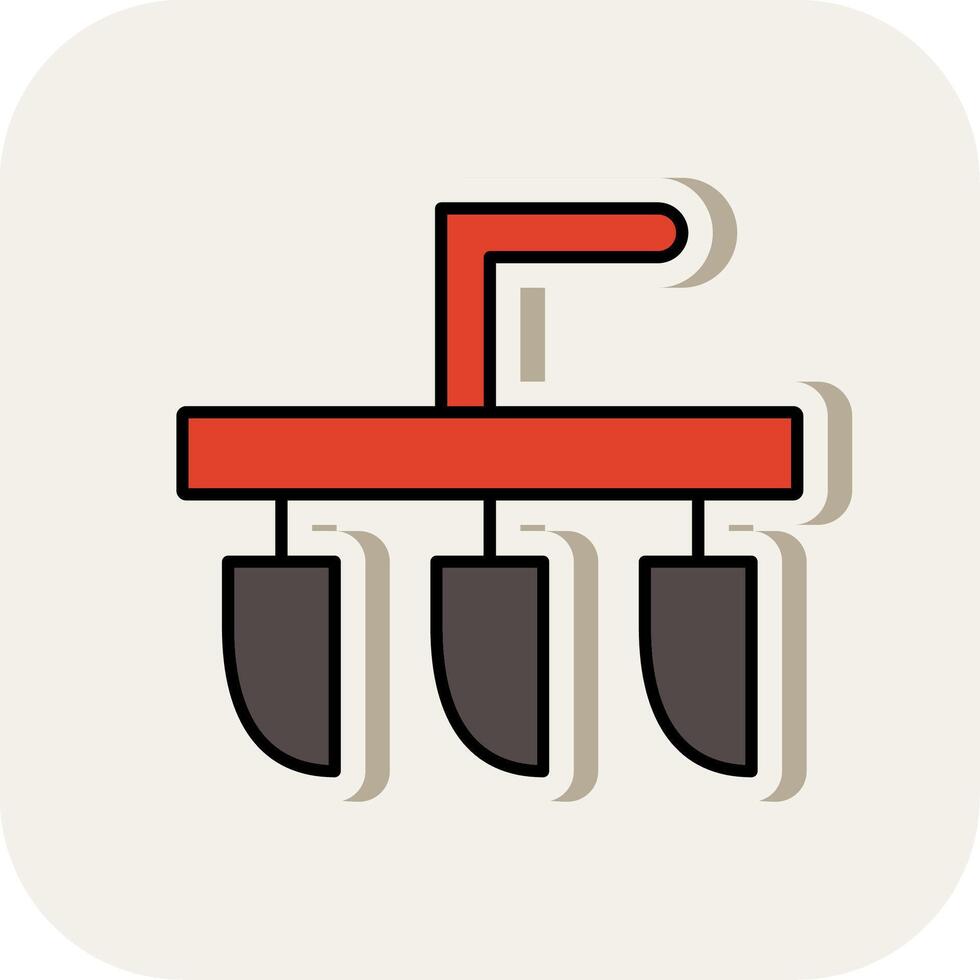 Plough Line Filled White Shadow Icon vector