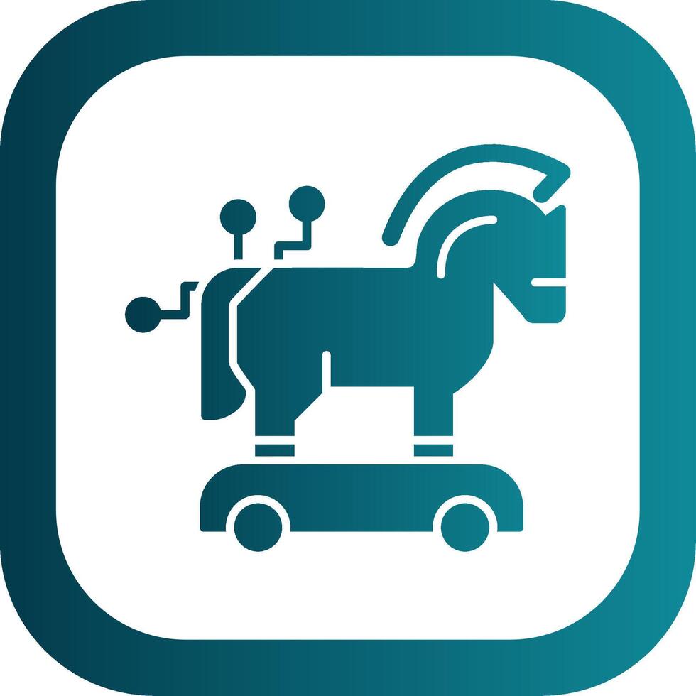 Trojan Horse Glyph Gradient Round Corner Icon vector