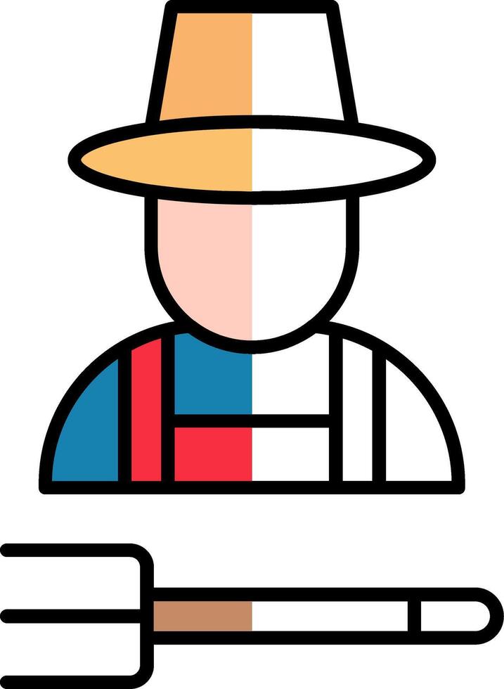 Farmer Filled Half Cut Icon vector