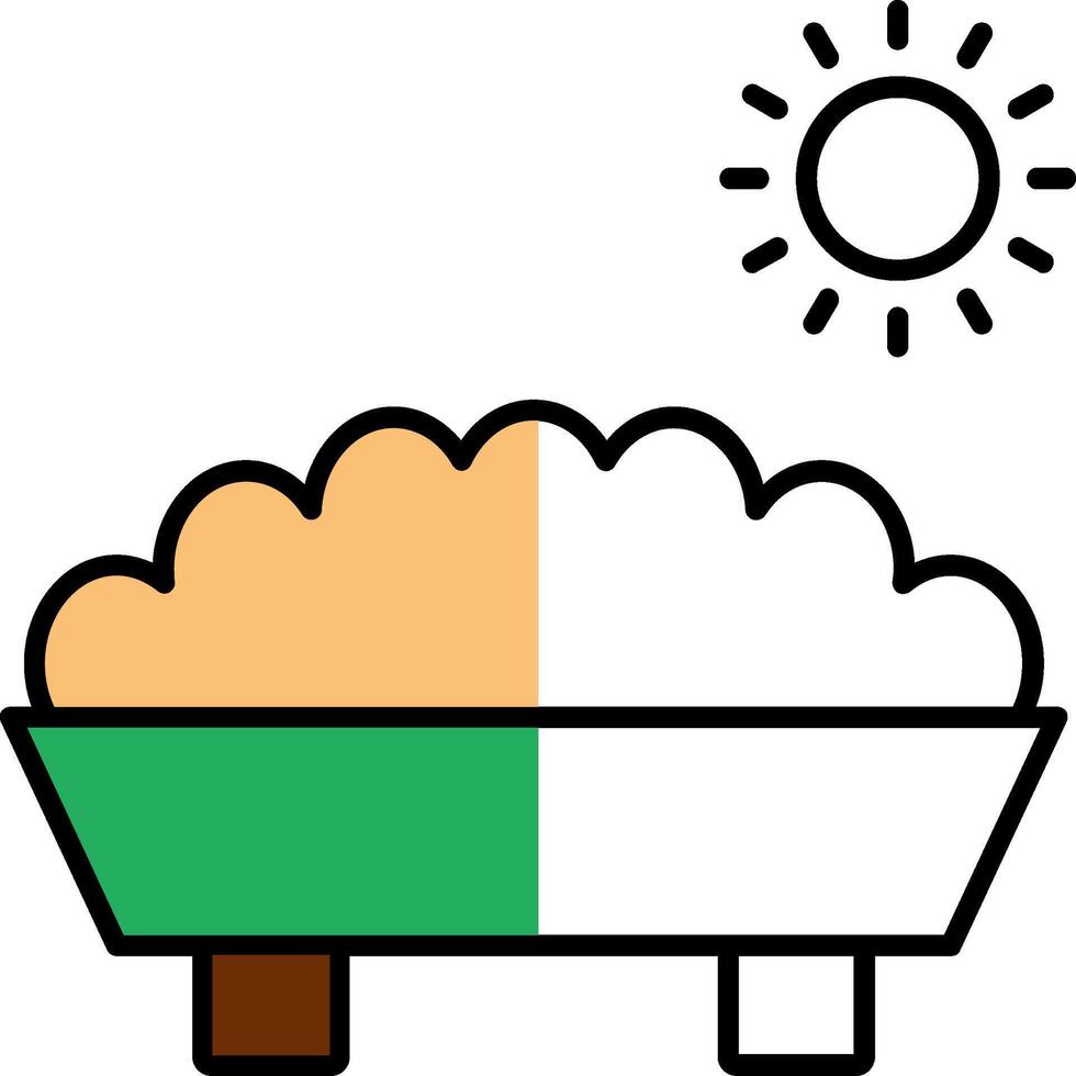 Trough Filled Half Cut Icon vector