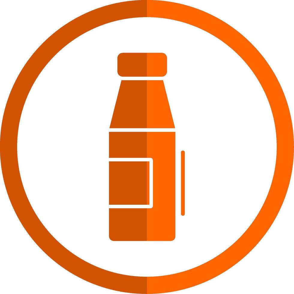 Leche botella glifo naranja circulo icono vector