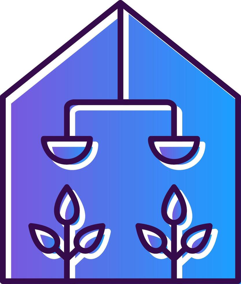 Greenhouse Gradient Filled Icon vector