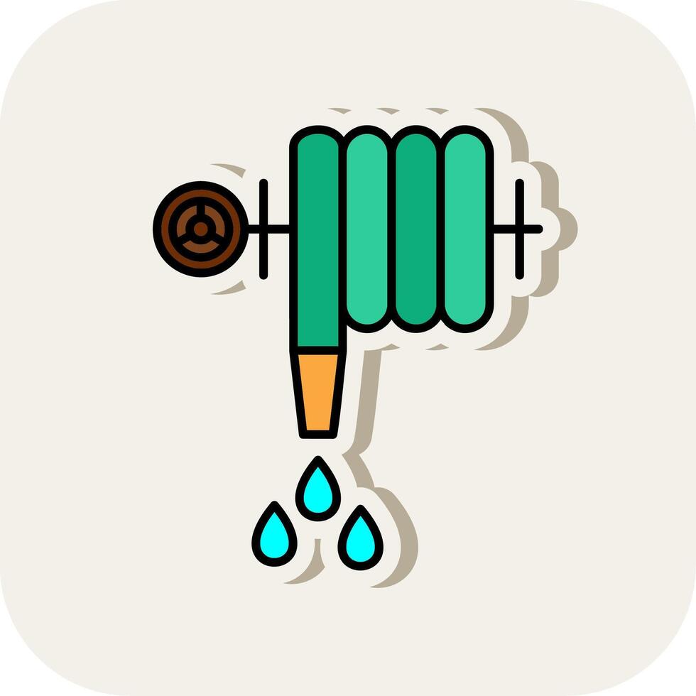 Water Hose Line Filled White Shadow Icon vector