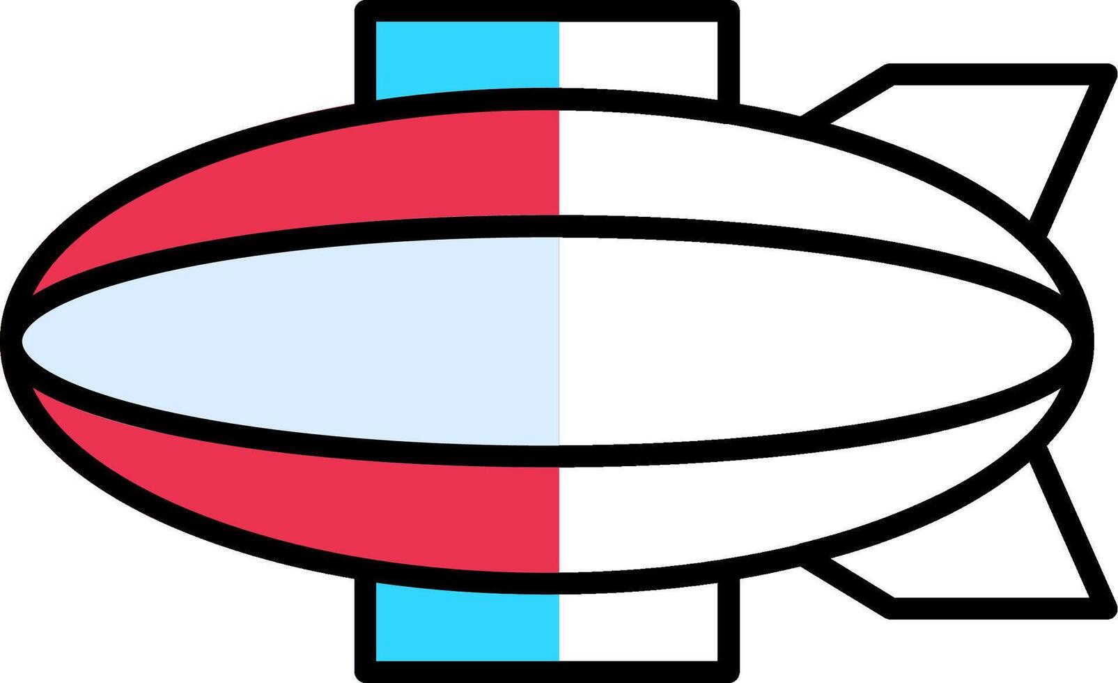 Blimp Filled Half Cut Icon vector
