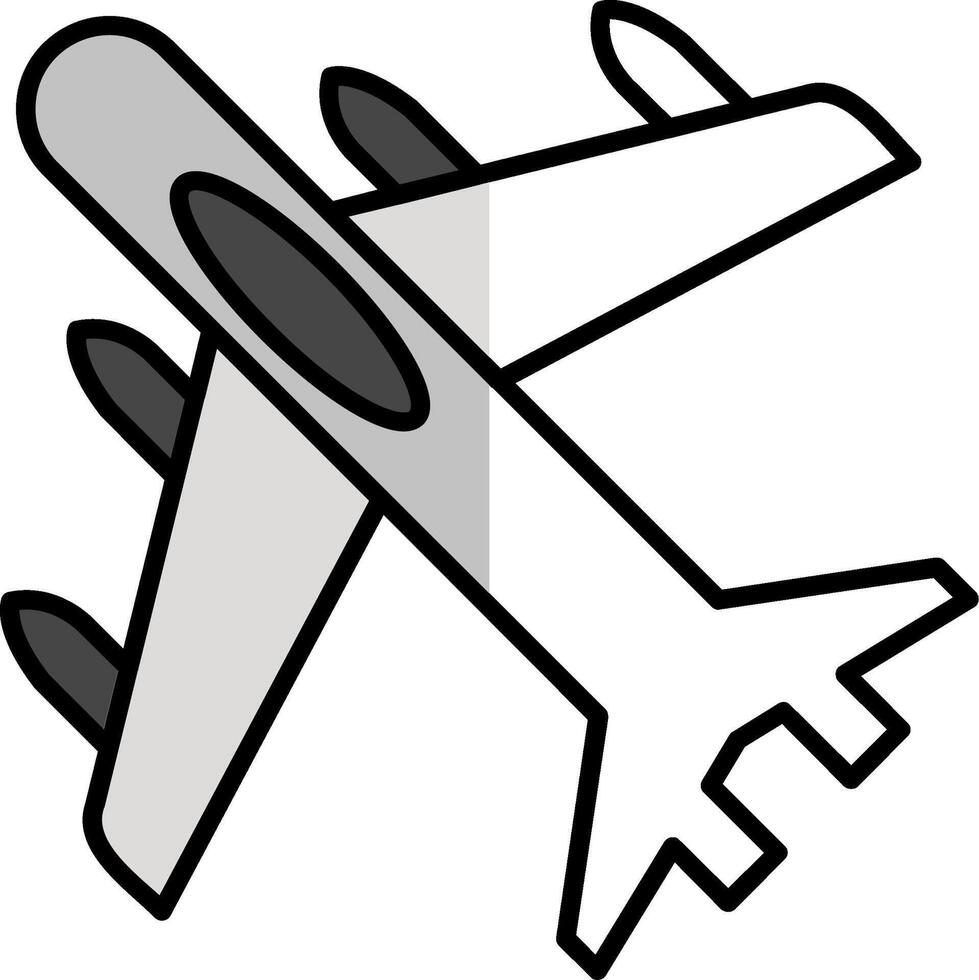 Jet Plane Filled Half Cut Icon vector