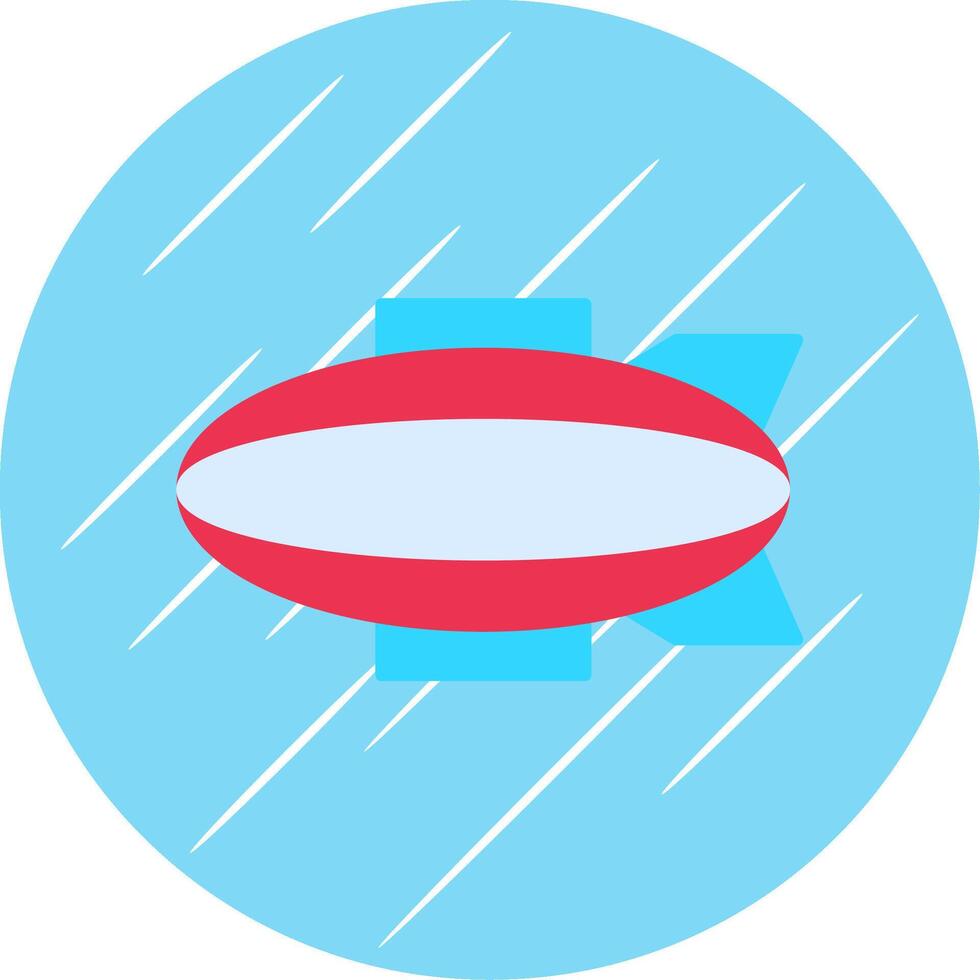 dirigible plano azul circulo icono vector