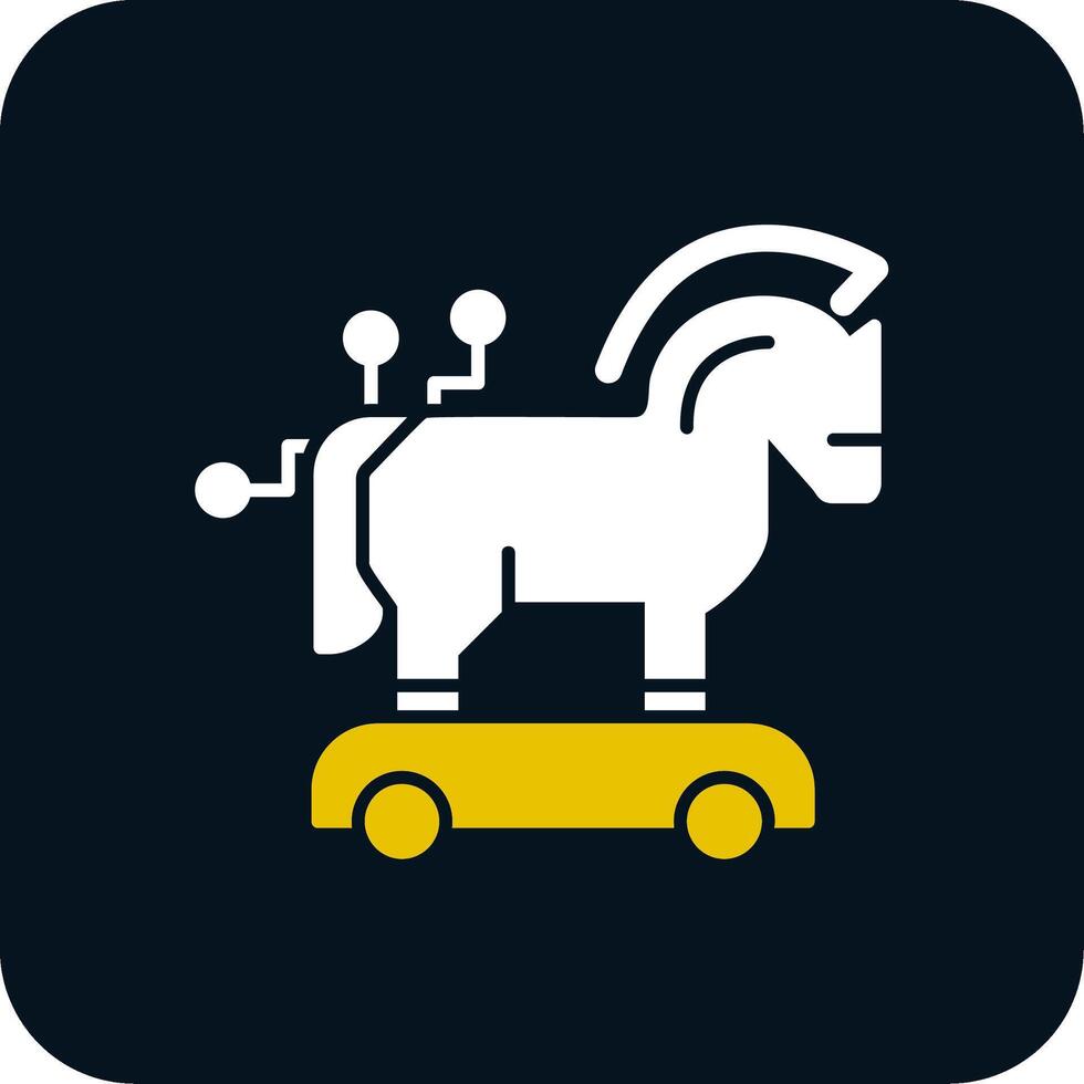 Trojan Horse Glyph Two Color Icon vector