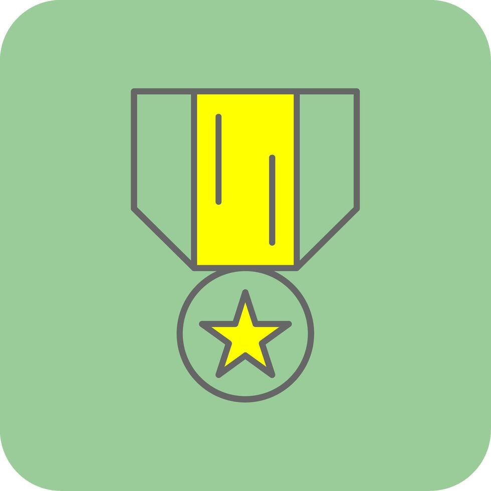 Medal Of Honor Filled Yellow Icon vector