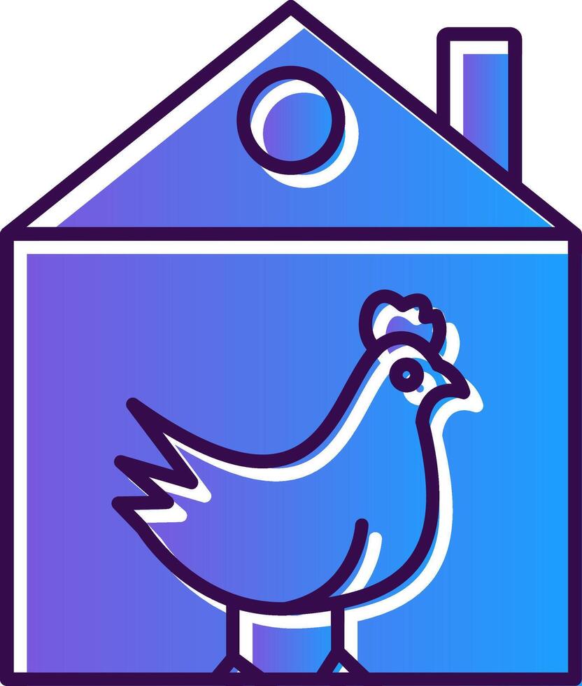 Chicken Gradient Filled Icon vector