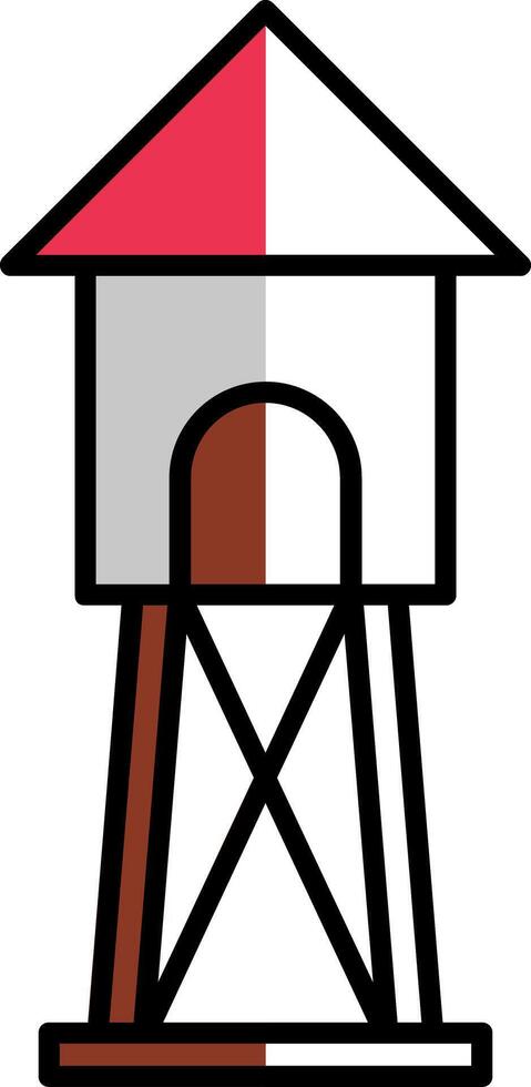 Watchtower Filled Half Cut Icon vector