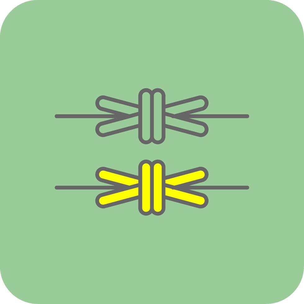 Barbed Wire Filled Yellow Icon vector