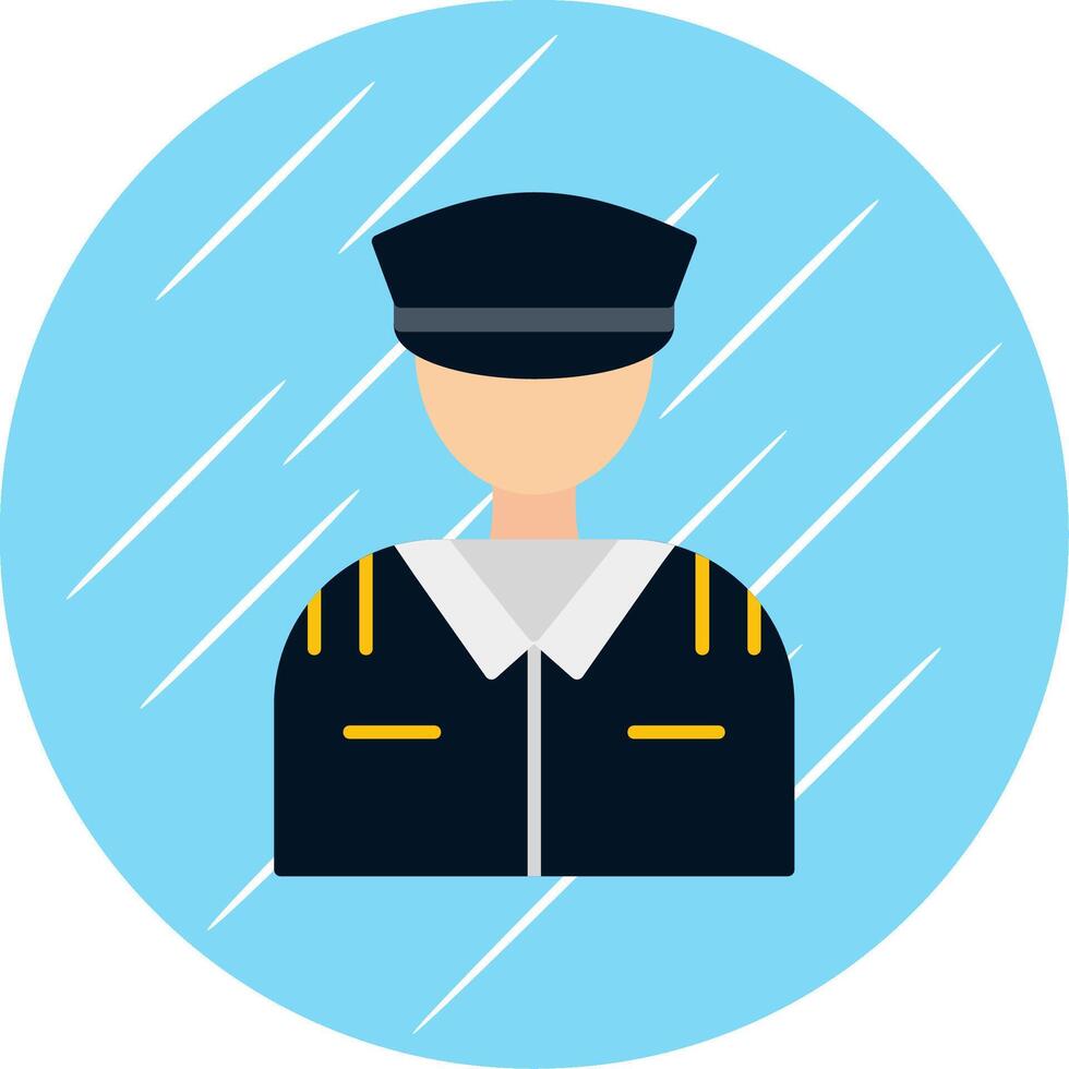 piloto plano azul circulo icono vector