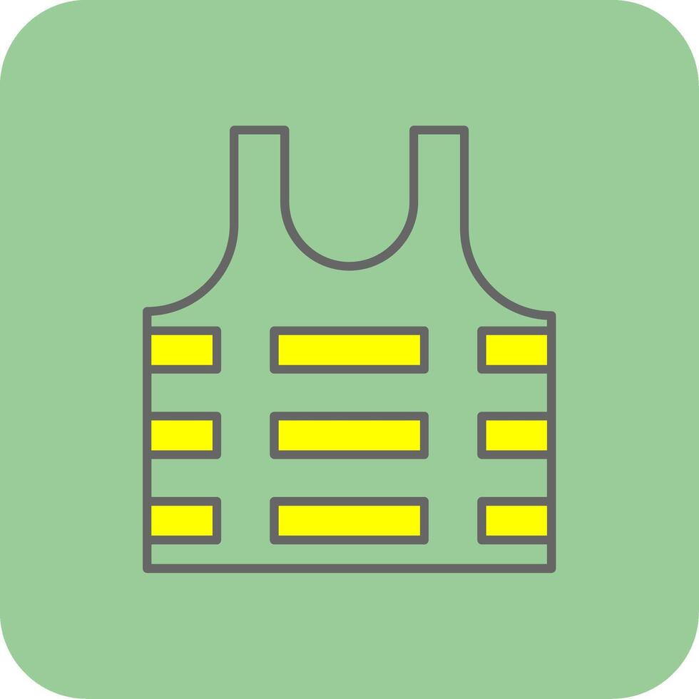 Bullet Proof Vest Filled Yellow Icon vector