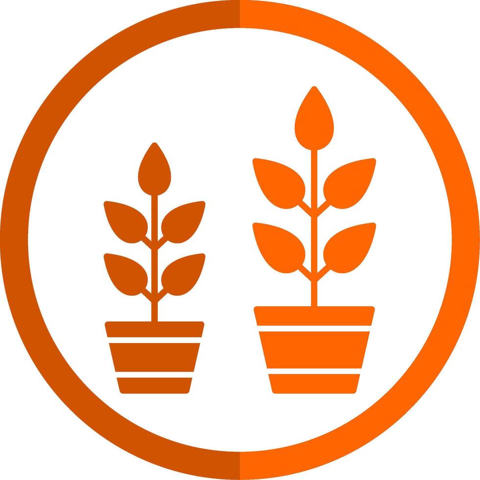crecer planta glifo naranja circulo icono vector
