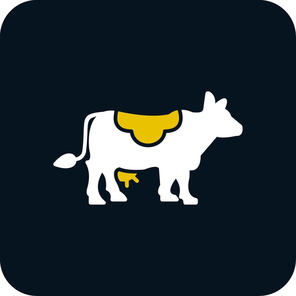 Cow Glyph Two Color Icon vector