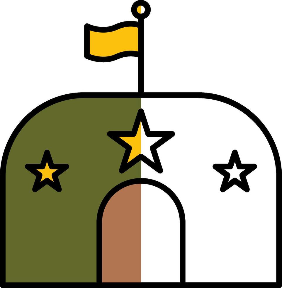 Military Base Filled Half Cut Icon vector