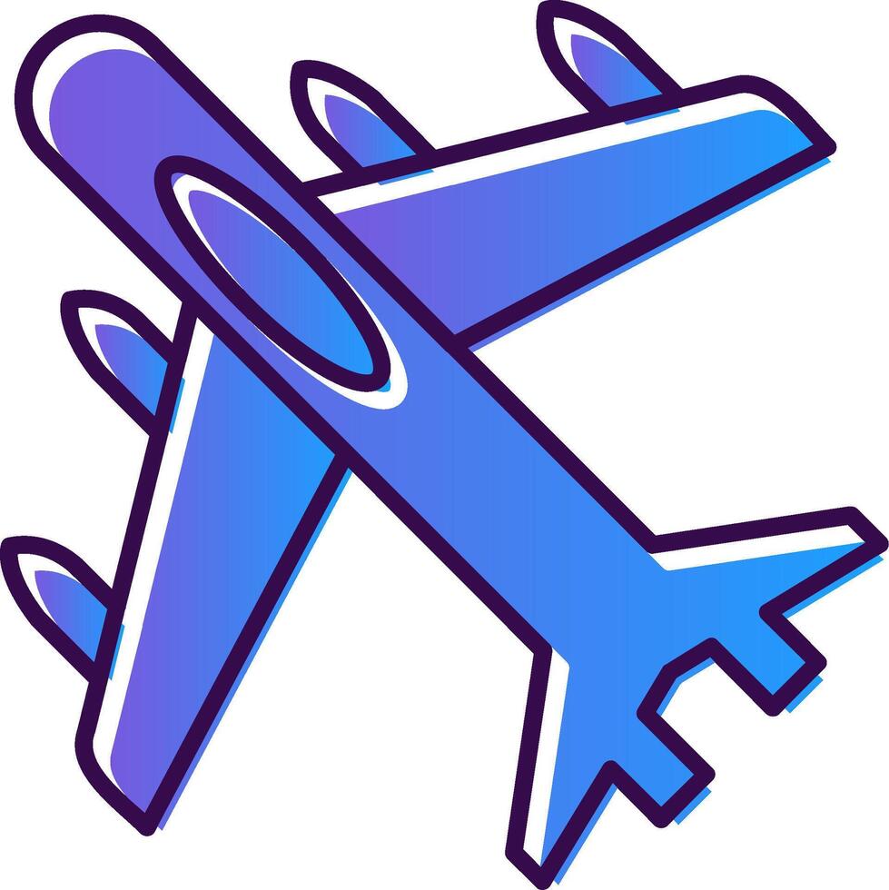 Jet Plane Gradient Filled Icon vector